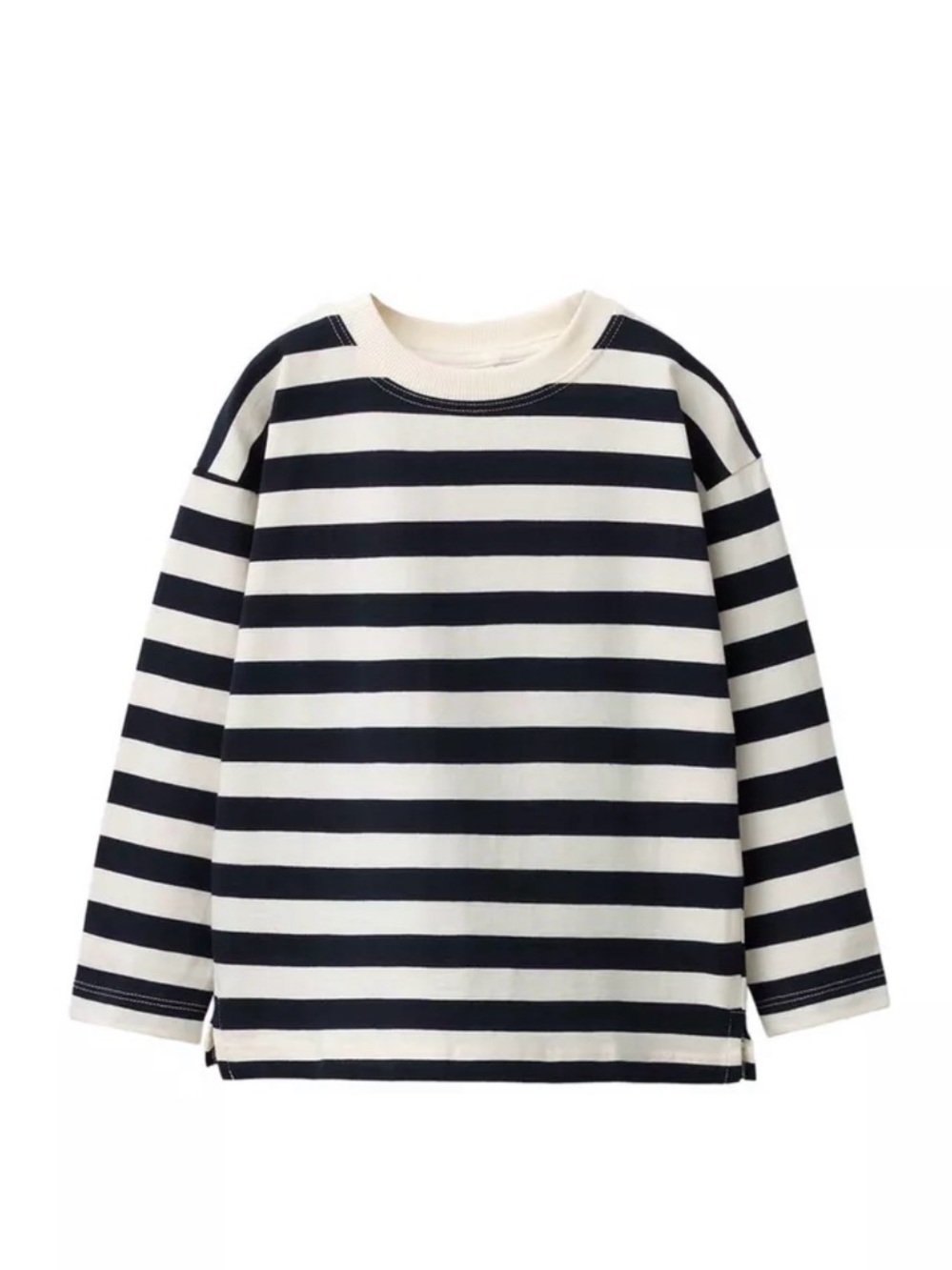 Zara STRIPED PRINT T-SHIRT Navy blue